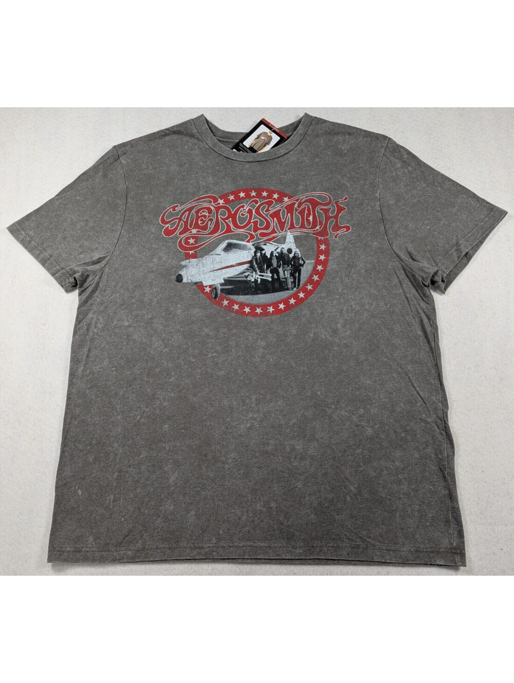 Licensed Aerosmith Soft Crewneck Short Sleeve Band Tee Walnut - Size XL